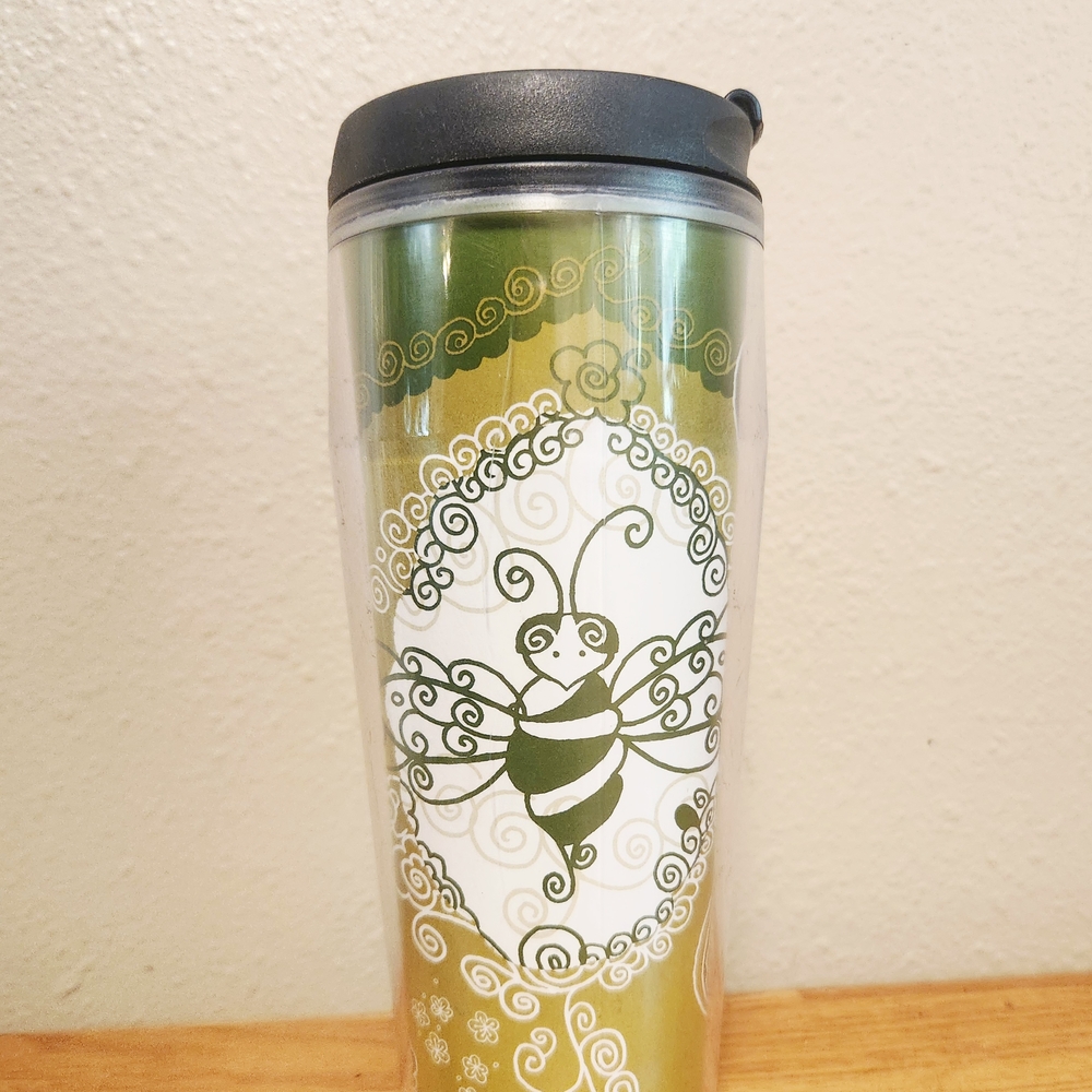 Starbucks 2005 Green Bee Travel Mug 16 OZ